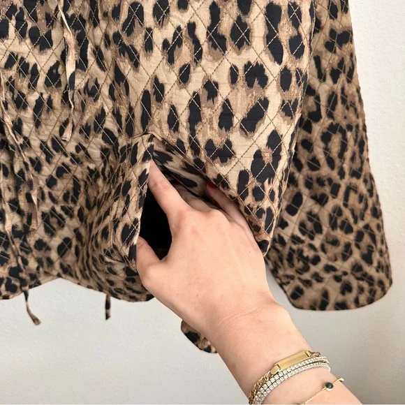 Anthropologie Leopard Print Quilted Jacket - Picture 6 of 13